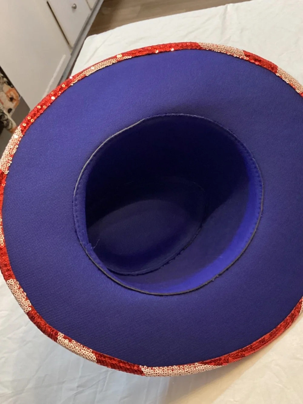 Patriotic Sequin Cowboy Hat - Red, White & Blue